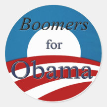 Nacidos en el baby-boom para Obama - pegatina