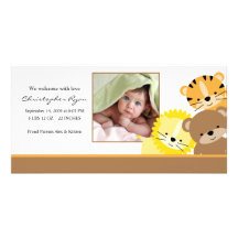 Nacimiento Annoucement de la foto del bebé de los  Tarjeta Fotografica Personalizada