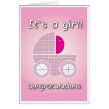 Nacimiento Congratuations - chica Tarjetas