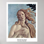 Nacimiento del detalle de Venus de Sandro Botticel Poster