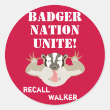 Nación Unite_Recall de Wisconsin Politics_Badger Pegatinas