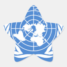 Naciones Unidas Colcomanias Forma De Estrellaes