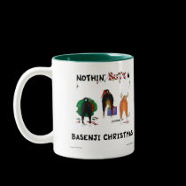 Nada empalma el navidad de un Basenji tazas