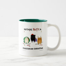 Nada empalma el navidad de un Pomeranian tazas