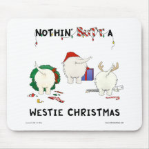 Nada empalma el navidad de un Westie Tapetes De Ratones
