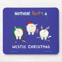 Nada empalma el navidad de un Westie Tapete De Ratón