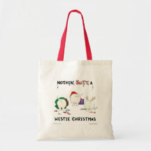 Nada empalma el navidad de un Westie Bolsas Lienzo