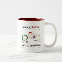 Nada empalma el navidad de un Westie tazas