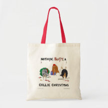 Nada empalma navidad de un collie bolsa de mano