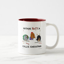 Nada empalma navidad de un collie taza de café