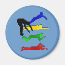 Nadada de los deportes acuáticos de los nadadores  imán de frigorifico