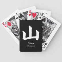 Naipes blancos w del kanji de la montaña baraja cartas de poker