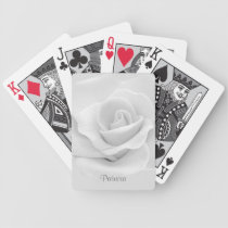 Naipes de la flor blanca cartas de juego