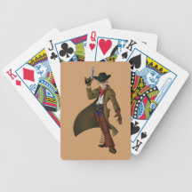 Naipes de la pistola del vaquero cartas de juego