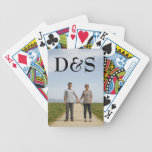 Naipes de la plantilla de la foto del monograma cartas de juego
