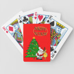 Naipes divertidos del navidad cartas de juego