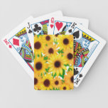 Naipes europeos de los girasoles del jardín cartas de juego