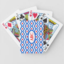 Naipes patrióticos del zigzag del diamante barajas de cartas