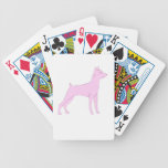 Naipes rosados del perro del Pinscher miniatura