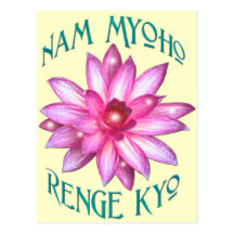 Nam Myoho Renge Kyo con el diseño floral de Lotus Tarjeta Postal