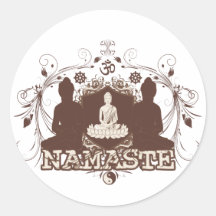 Namaste Buda Pegatinas Redondas