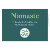 Namaste - con cita y símbolo de OM Tarjeta