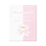Namaste en rosa y blanco impresión en lona