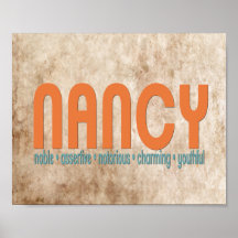 {Nancy} impresión conocida del significado Poster