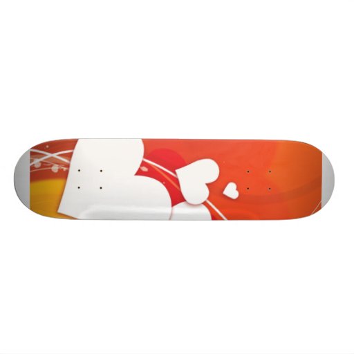 Naranja blanco de los corazones banal patín personalizado