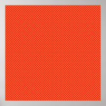 Naranja brillante y mini modelo de lunares rojo poster