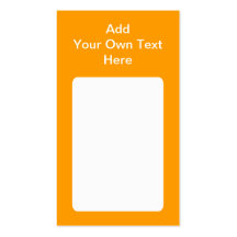 Naranja con el área y el texto blancos tarjeta de visita