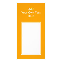 Naranja con el área y el texto blancos tarjeta fotográfica personalizada