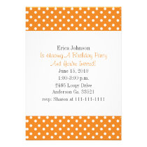 Naranja con la invitación blanca del fiesta de la  invitaciones