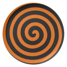 Naranja de Halloween y Hypno-Placa del negro Plato De Cena