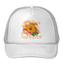 Naranja de la flor del superviviente gorros  