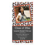 Naranja de la invitación de la foto de la graduaci tarjetas personales