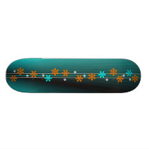 Naranja de las flores de las rayas/monopatín retro