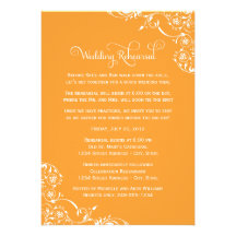 Naranja de las invitaciones el | del ensayo y de l invitacion personalizada