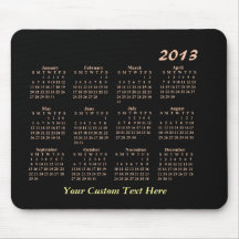 Naranja de Mousepad de 2013 calendarios