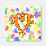 naranja del corazón del clef bajo imanes  