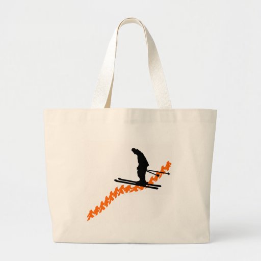 Naranja del esquí sacado con pala bolsas de mano
