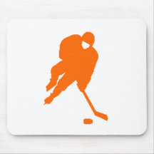 naranja del jugador de hockey alfombrilla de ratón