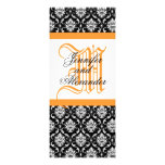 Naranja del monograma de la invitación del boda y 