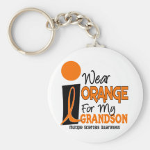 Naranja del ms de la esclerosis múltiple para mi n llavero personalizado