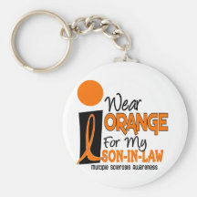 Naranja del ms de la esclerosis múltiple para mi y llavero