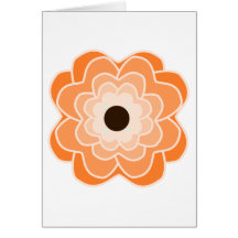 Naranja del Peony Tarjeta