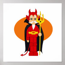 Naranja del traje del diablo detrás impresiones