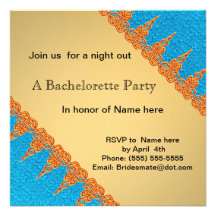 Naranja e invitación azul del fiesta
