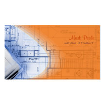 Naranja eléctrico del arquitecto de moda de PixDez Tarjetas De Visita