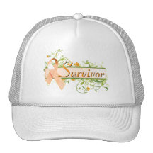 Naranja floral del superviviente gorros bordados